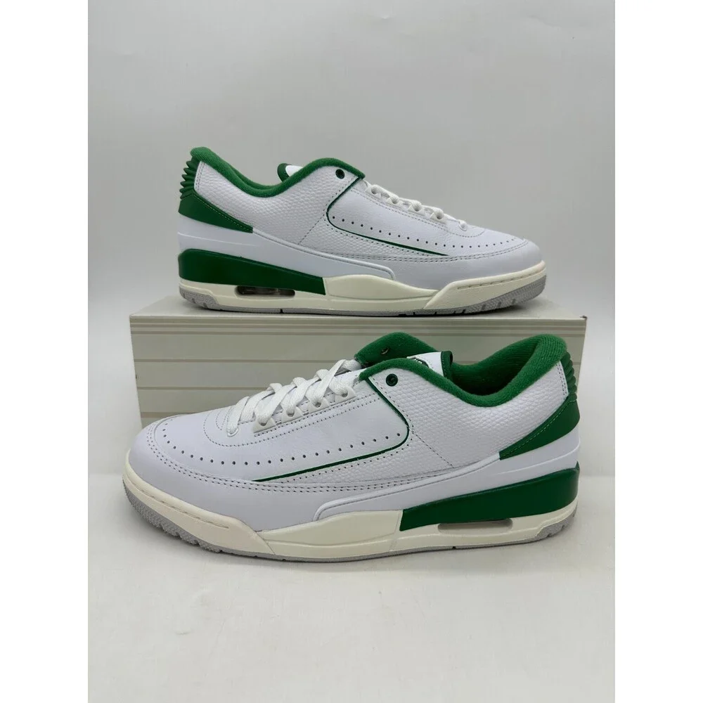 Jordan 2/3 Men's Size 14 White Pine Green Leather Athletic Shoes FD0383 103